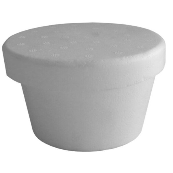 ENVASE ESPUMA CONICO 1/4 LT-10x7 CM. BLANCO
