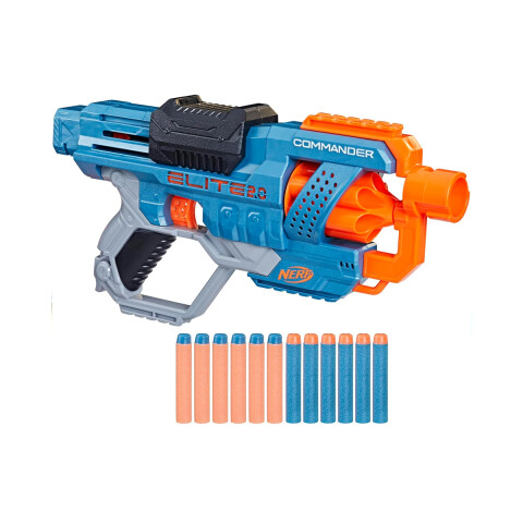 Pistola Nerf Elite 2.0 Commander RD-6 Lanzador de Dardos U