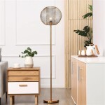 LAMPARA DE PIE D35x150CM METAL DORADO LAMPARA DE PIE D35x150CM METAL DORADO