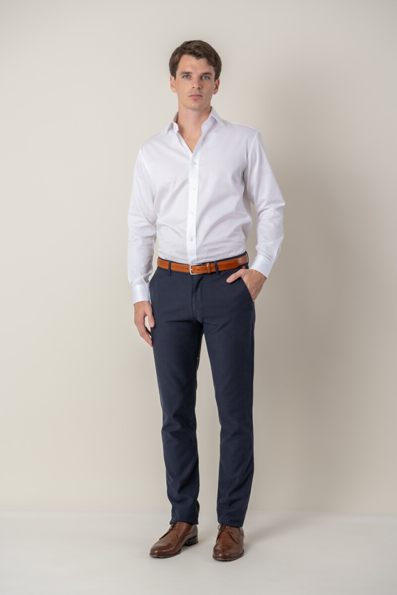 Pantalón de Tencel Slim Fit - Azul 