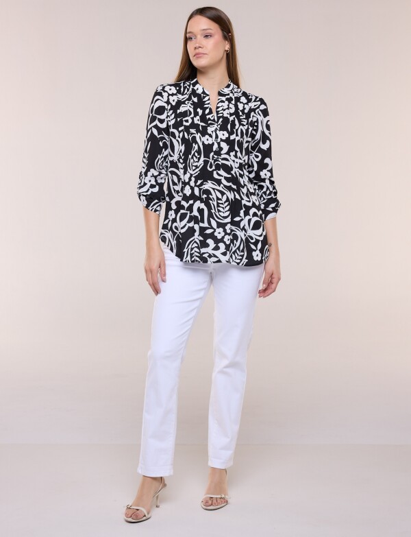 Blusa Print NEGRO/BLANCO