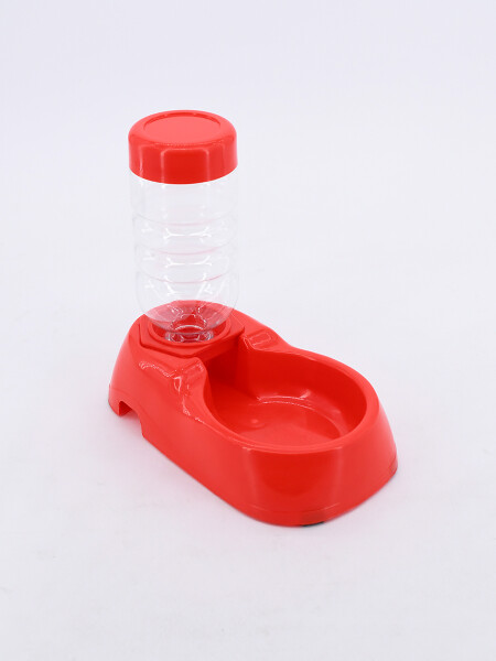 BEBEDERO CON BOTELLA PARA MASCOTA ROJO