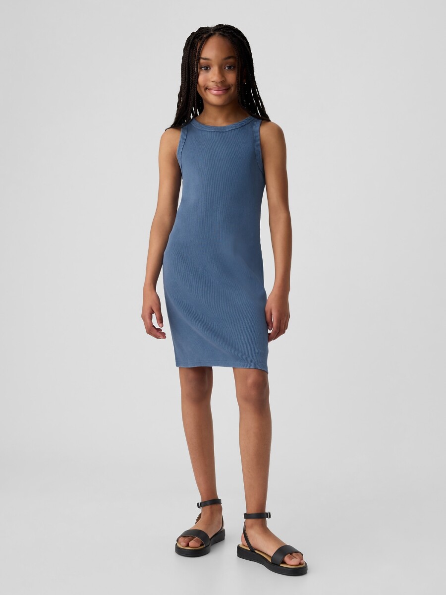 Vestido Rib Niña - Medium Indigo 15 
