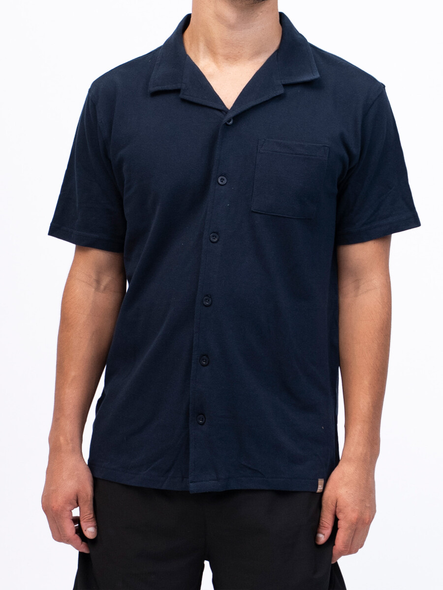 Camisa Algodón Pique Santorini - Marino 