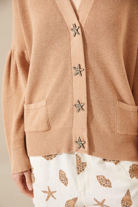 CARDIGAN SEAHORSE CAMEL