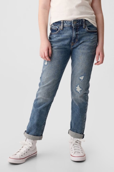 Jean Girlfriend Niña Medium Wash