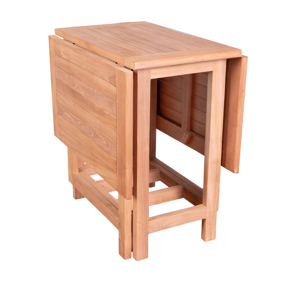 MESA COMEDOR PLEGABLE MADERA NATURAL-BEIGE VALENCIA