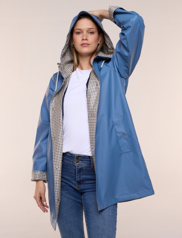 Piloto Engomado Impermeable Con Capucha CELESTE OSCURO