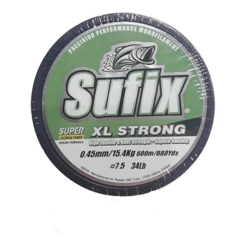 Tanza Sufix 0.45 Bobina 600 Metros Xl Strong Verde Limón
