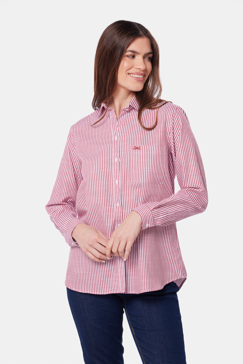CAMISA HOLGADA RAYADA Rojo