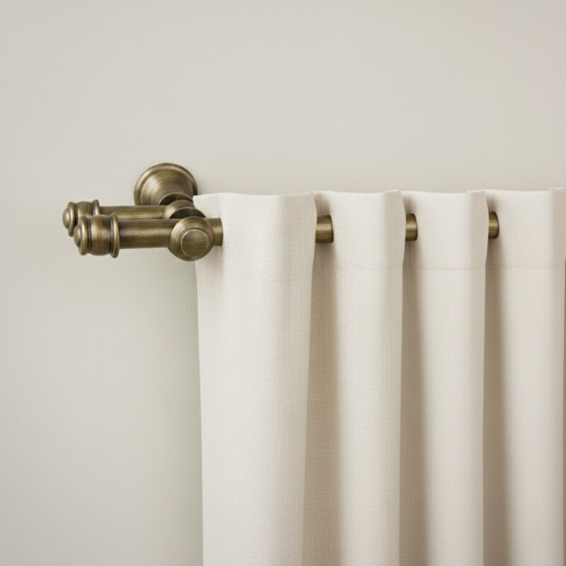 Barrote cortina metal EuroClassic DUO 2,0m + 2 soportes ORO VIEJO