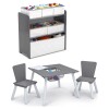 Set juego de mesa y organizador 6 contenedores Gris/Blanco con almacenaje Set juego de mesa y organizador 6 contenedores Gris/Blanco con almacenaje