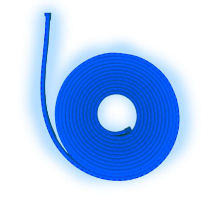 Kit Completo Cinta Tira Led Neon Flexible 5 Metros Azul