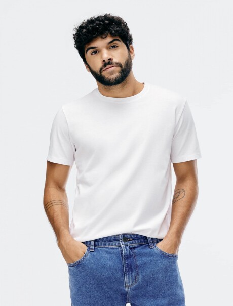 CAMISETA BÁSICA UNISSEX REGULAR WORLD BLANCO