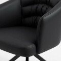 Sillón Acolchonado Base Aluminio Giratoria Superior Fuerte Negro