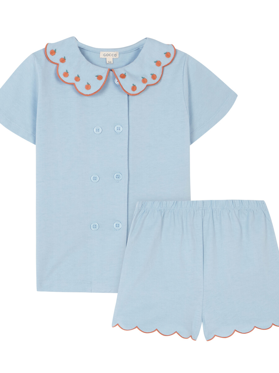 Pijama Naranjas Azul