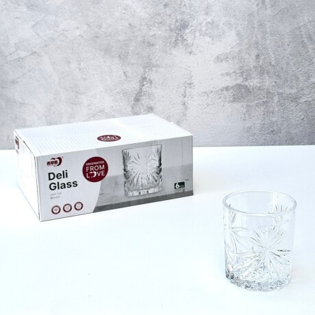 Juego De 6 Vasos Vidrio Labrado 218ML Juego De 6 Vasos Vidrio Labrado 218ML