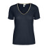 VMKAREN SS GOLD V-NECK TOP JRS BTQ GA Navy Blazer