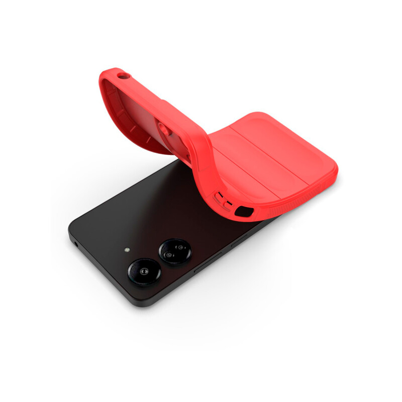 Protector Xiaomi Redmi 13C engomado con textura color rojo Protector Xiaomi Redmi 13c Engomado Con Textura Color Rojo