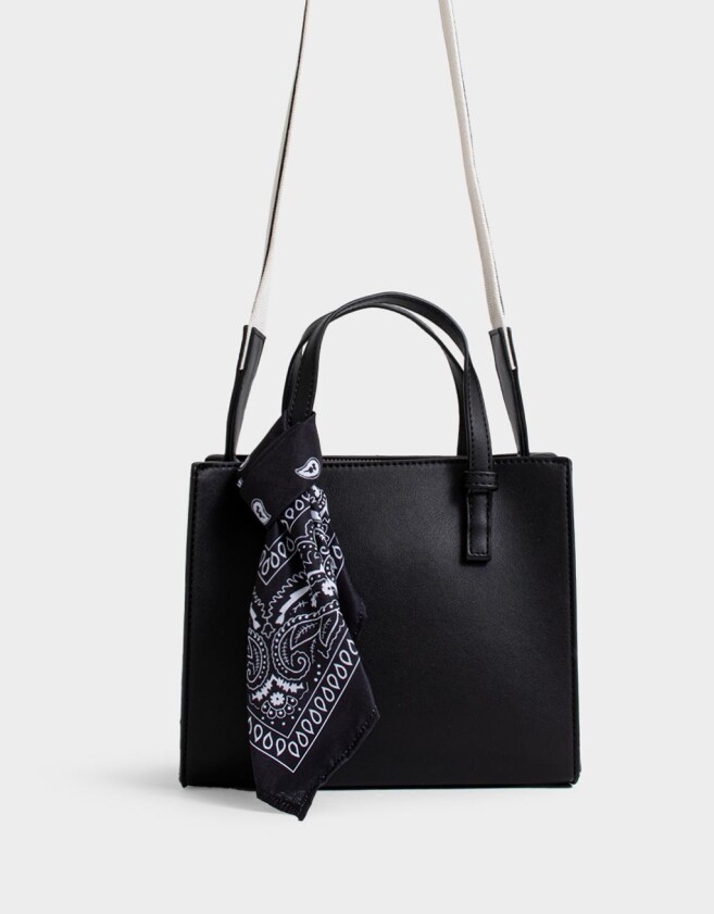 City Boho Cartera City Con Pañuelo - Negro