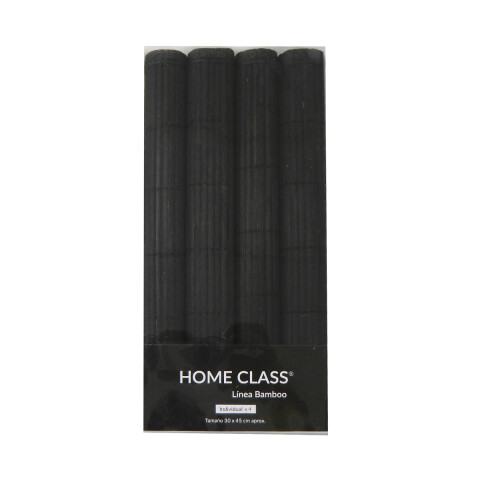 Set x4 Individuales Bambú 30 x 45 cm NEGRO