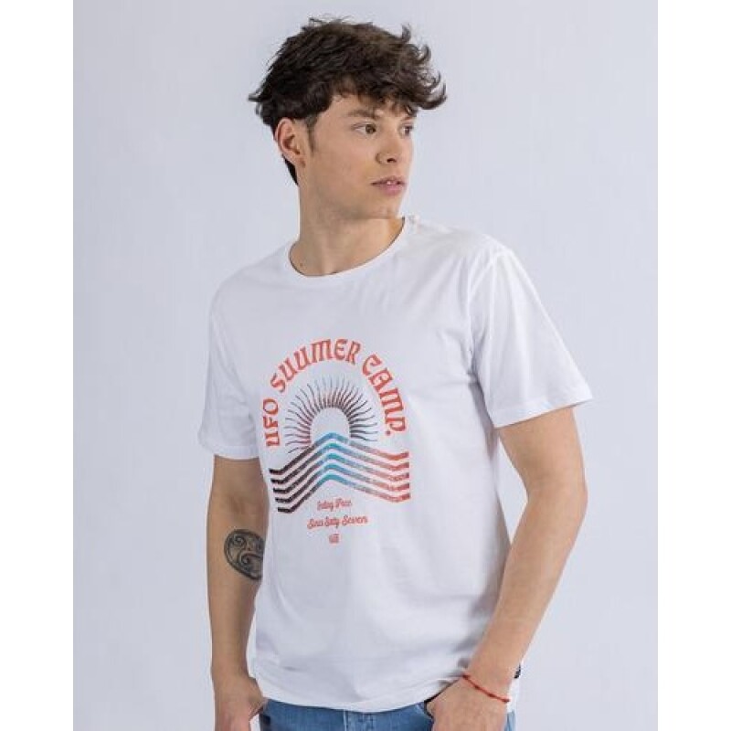 Camiseta en algodón estampada UFO Summer Camp blanca Blanco