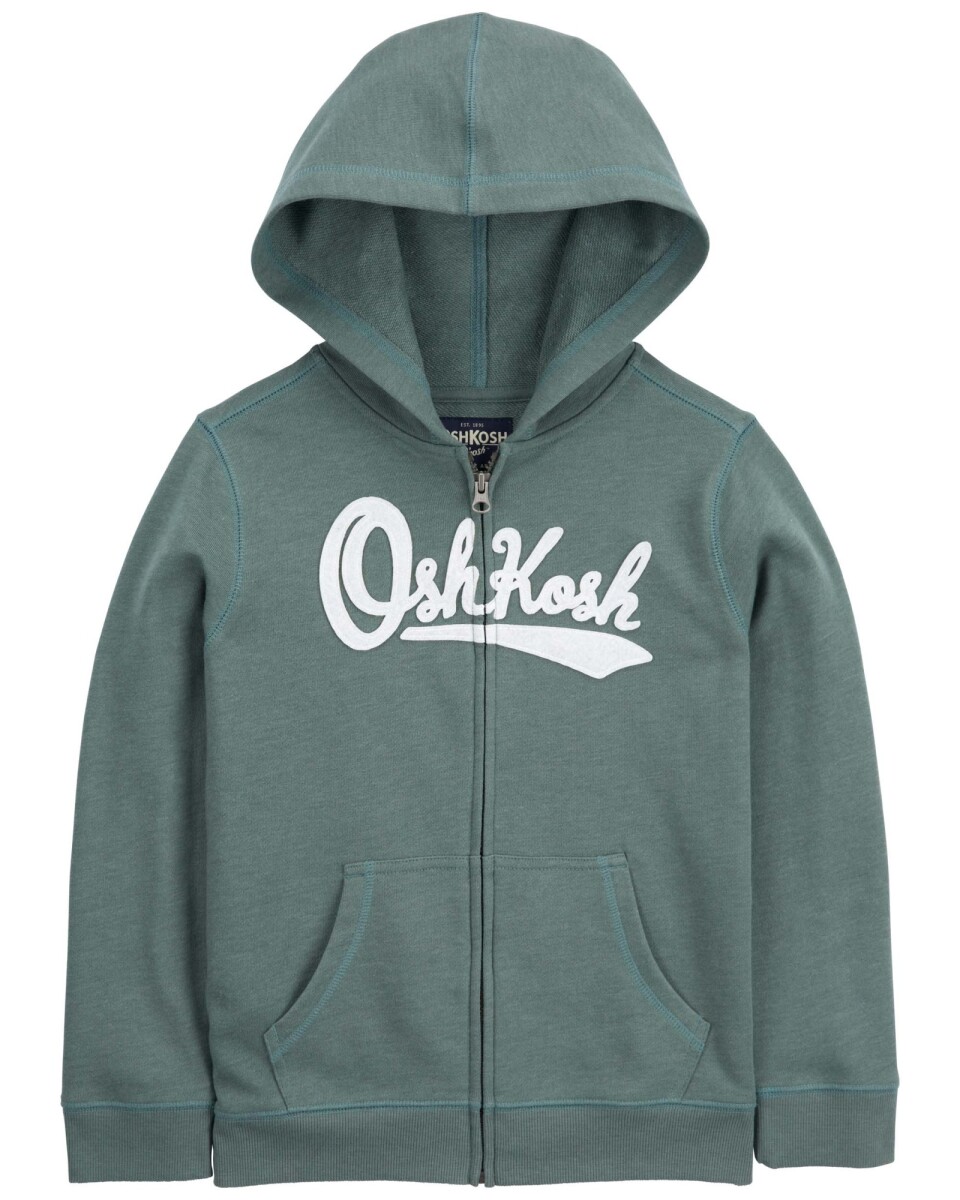 Campera de algodón, con capucha y logo. Talles 6-14 