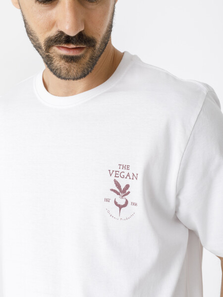 T-SHIRT VEGAN BLANCO/UVA