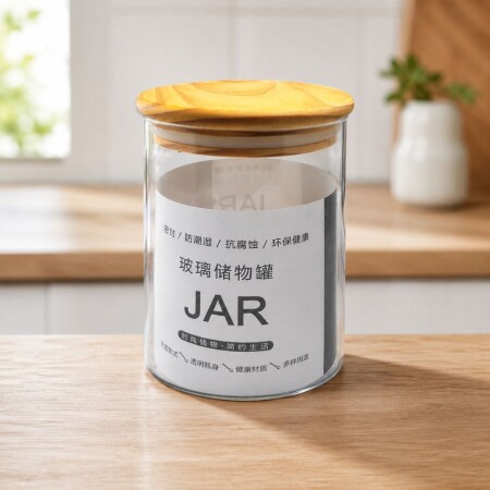 FRASCO 750ML DE VIDRIO CON TAPA DE MADERA FRASCO 750ML DE VIDRIO CON TAPA DE MADERA