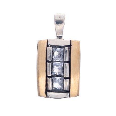 Dije de plata 925 y double en oro 18 ktes con circonias Dije de plata 925 y double en oro 18 ktes con circonias