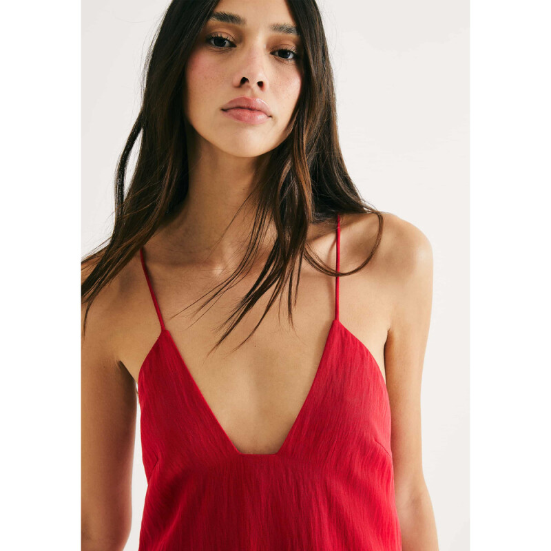 VESTIDO FEM VERMELHO MEDIO
