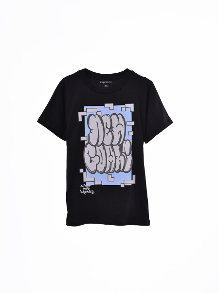 REMERA ESTAMPADA NEGRO