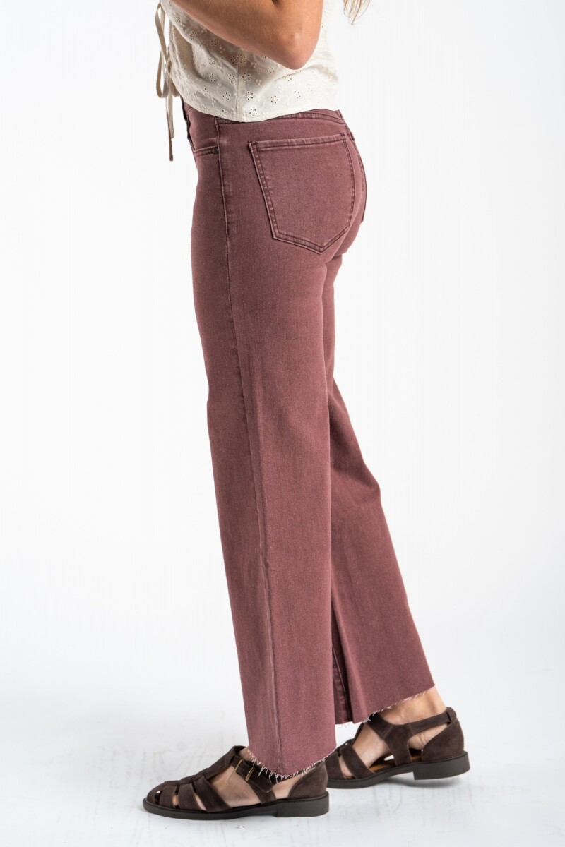 Flare Wide Leg Lavado Burdeos