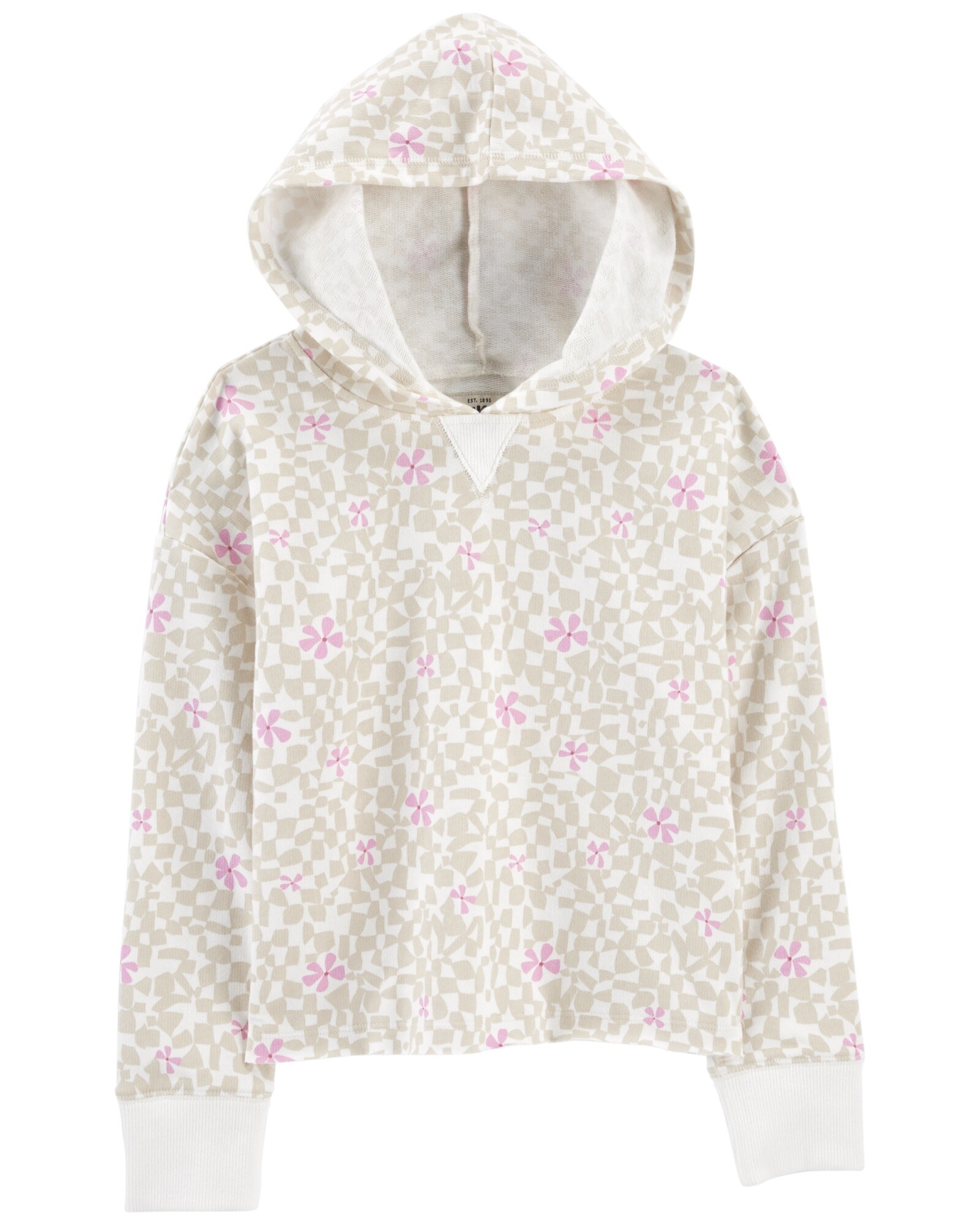 Buzo de algodón con capucha diseño floral Sin color