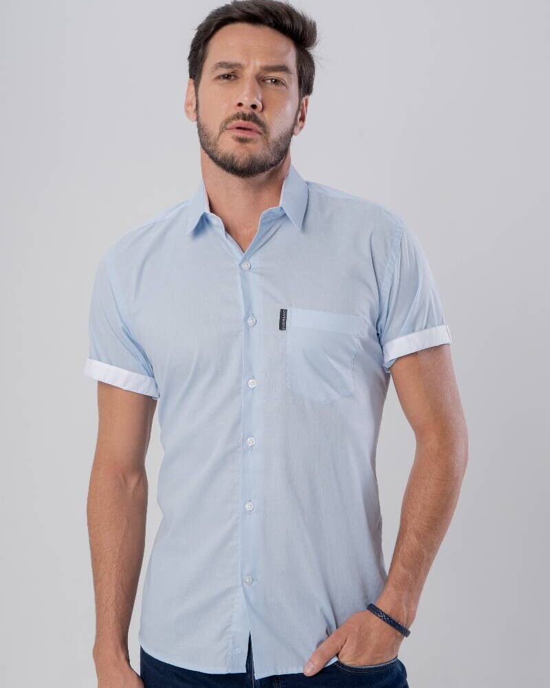 CAMISA MC Azul claro