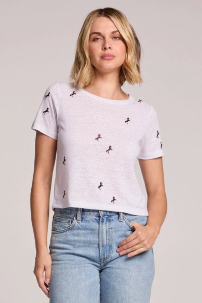 REMERA DE MANGA CORTA TOSSED H Blanco
