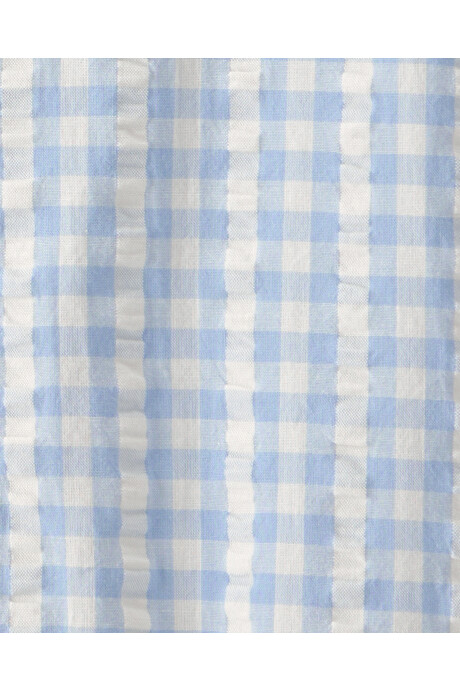 Monito corto de algodón orgánico, azul y blanco, diseño a cuadros Sin color