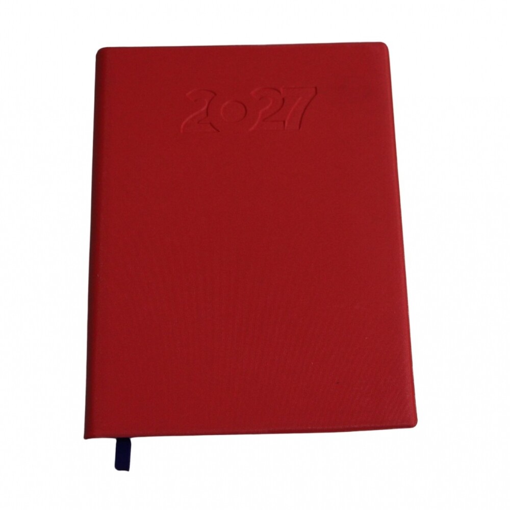 AGENDA ABEZETA 211 CLASICA MEDIUM TAPA FUNDA SEMANA A LA VISTA COLOR ROJO