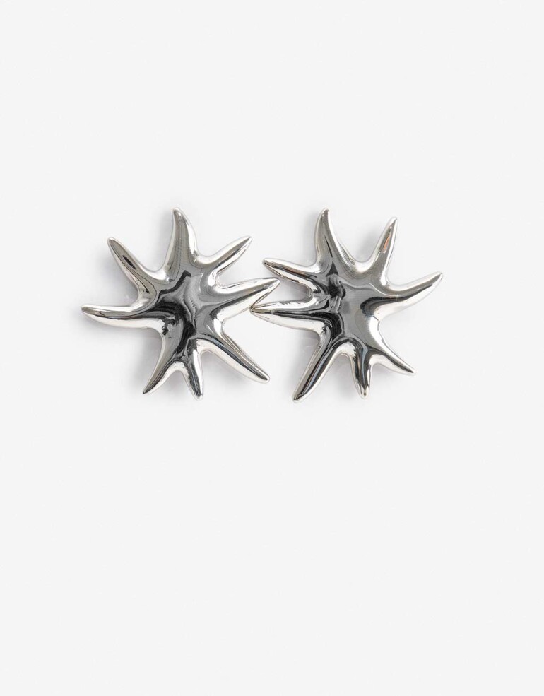 Aros Pasantes Metal Aros Maxi Pasantes Sol - Plateado Rodio
