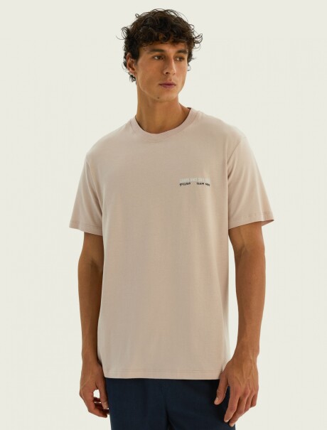 CAMISETA CON ESTAMPA MODELO REGULAR BEIGE
