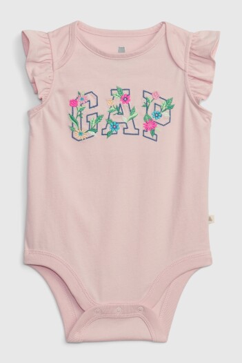 Body Manga Corta Logo Gap Bebé Misty Rose