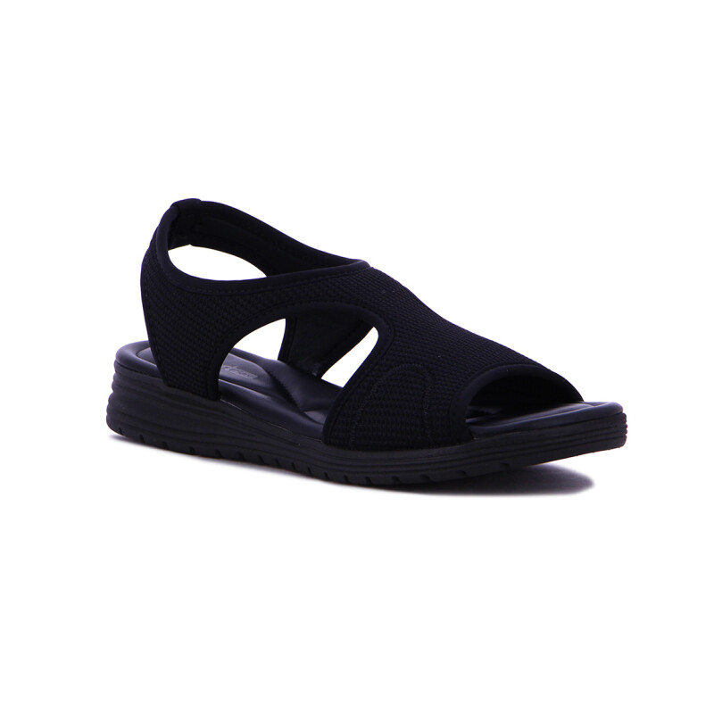 Sandalia Comfortflex Elastizada Mujer Negro-negro