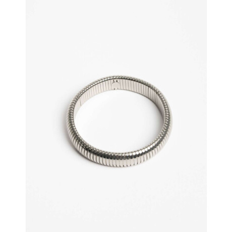Pulseras Rígidas Metal Plateado Rodio