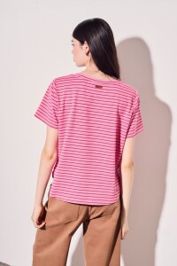 Remera Rayada Rosa