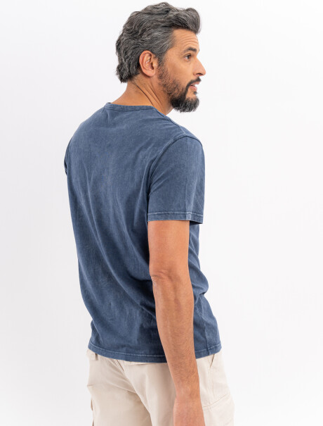 t-shirt m/c estoneada azul