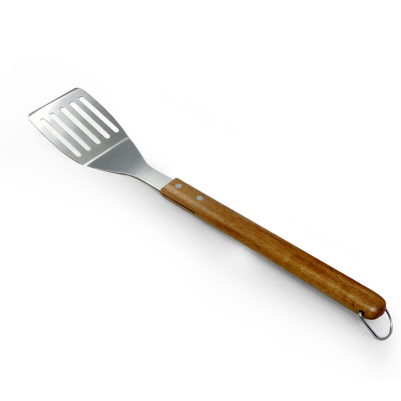 Espátula para parilla mango madera PLATEADO