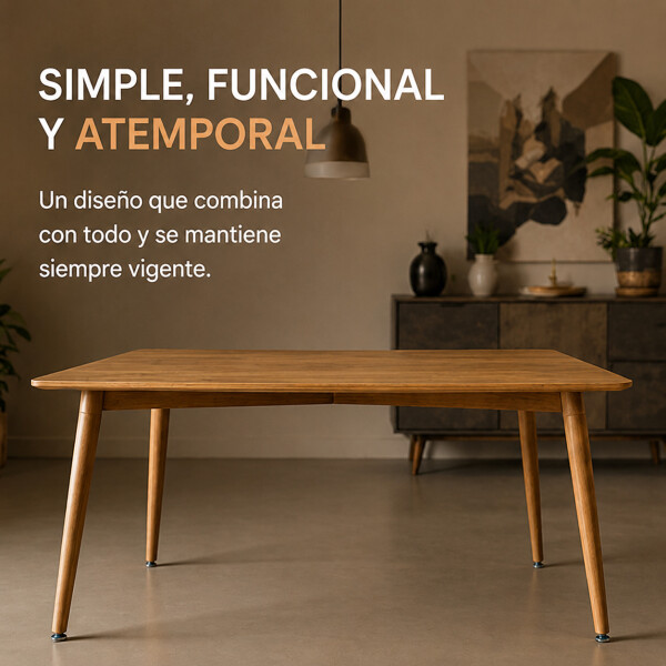 Mesa Comedor Combohome Eames Margot Rectangular 120 X 80cm Marrón 1