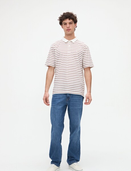 Remera polo Marin Off white Camel