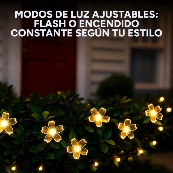 Guirnalda Guía De Luces Solares Flores 10m Jardín Exterior Variante Flores