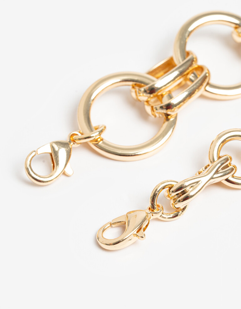 Pulseras Flexibles Sets Metal Pulseras Flexibles Sets Cadena De Metal - Dorado